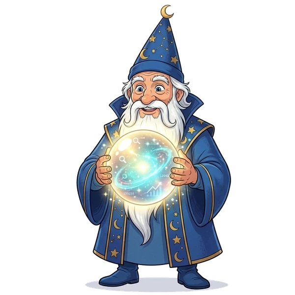 SEO Wizard divining AI business growth pathways